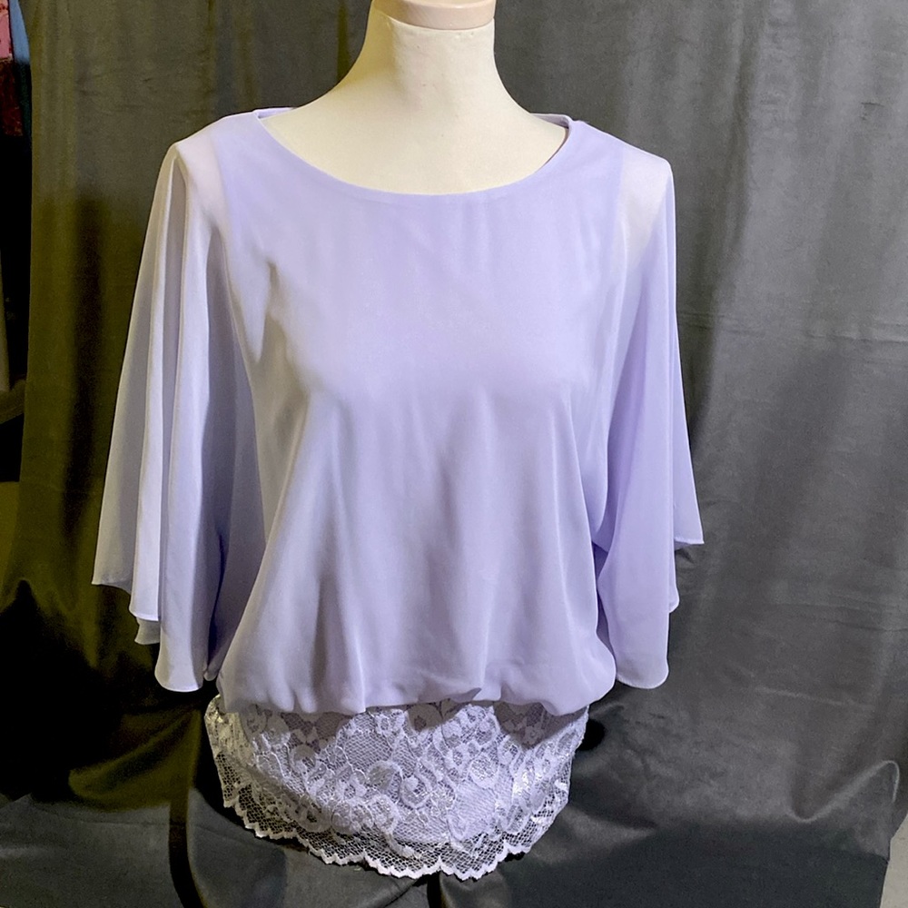 Sonoma Ladies Chiffon and Lace Blouson Large